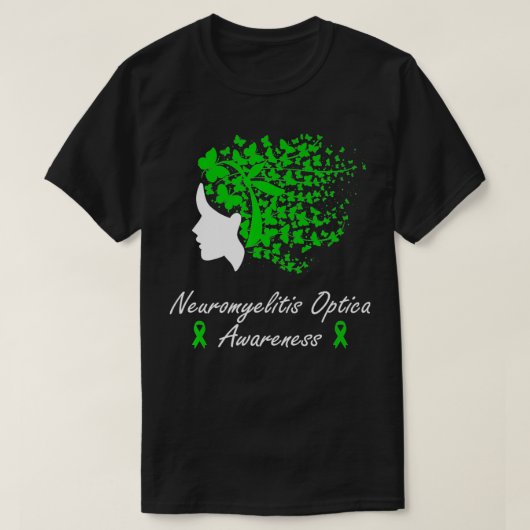 Neuromyelitis Optica Bewustheid Vrouwen Butterflie T-shirt (Design voorkant)