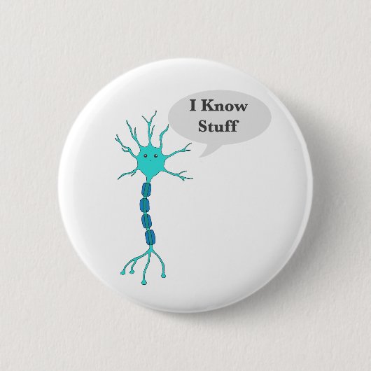 Neuron ik ken Stuff White Ronde Button 5,7 Cm (Voorkant)