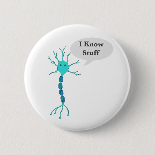 Neuron Ik Weet Dingen Wit Ronde Button 5,7 Cm (Voorkant)