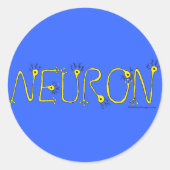 Neuron Sticker - blauw en geel (Voorkant)