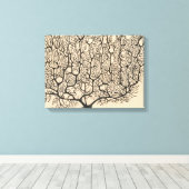 Neuron Tekening door Santiago Ramón y Cajal Canvas Afdruk (Insitu (Houten vloer))