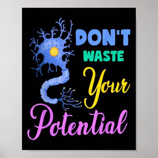 Neuron, verspil je potentiële hersenneurowetenscha poster (Voorkant)