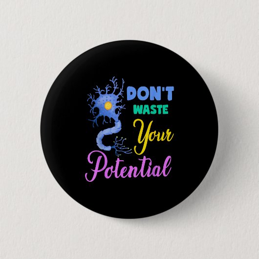 Neuron, verspil je potentiële hersenneurowetenscha ronde button 5,7 cm (Voorkant)