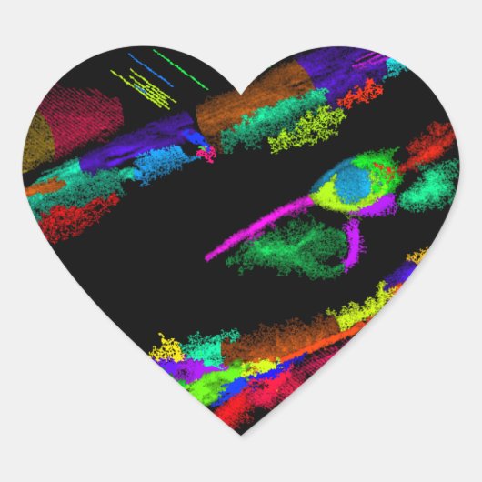 Neuronale cel hart sticker (Voorkant)