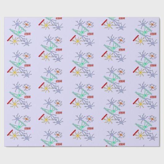 Neuronen en Glia Cadeaupapier (Vlak)