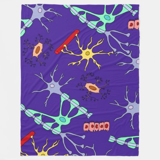 Neuronen en Glia Fleece Deken (Voorkant)