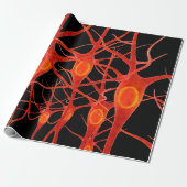 Neuronsneural,3d, anatomie,axon,bio,biologisch,bio cadeaupapier (Uitgerold)