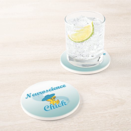 Neuroscience Chick #3 Zandsteen Onderzetter (Zijkant)