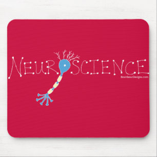 Neuroscience Mousepad - wit & blauw op donkerrood Muismat