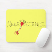 Neuroscience Mousepad - zwart en rood op geel Muismat (Met muis)