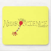 Neuroscience Mousepad - zwart en rood op geel Muismat (Voorkant)