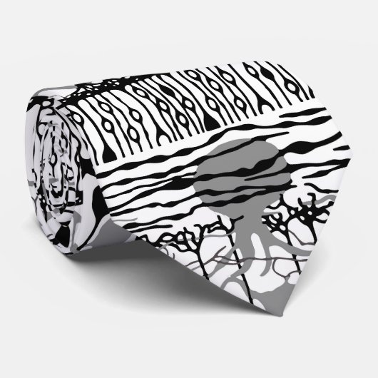 Neuroscience Retina Black en White Stropdas (Opgerold)