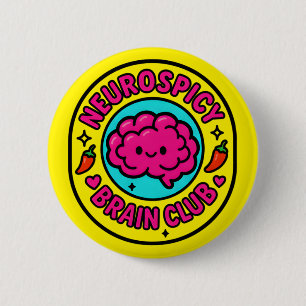 Neurospicy Brain Club Inclusieve Neurodivergente M Ronde Button 5,7 Cm
