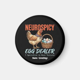 Neurospicy Eierhandelaar Vintage Hen Zeldzame Text Magneet