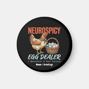 Neurospicy Eierhandelaar Vintage Hen Zeldzame Text Magneet