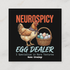 Neurospicy Eierhandelaar Vintage Hen Zeldzame Text Vierkante Visitekaartje