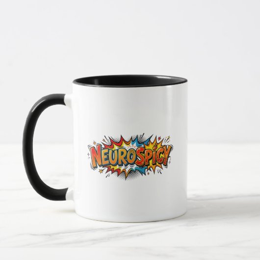 Neurospicy Grappige Retro Comic ADHD Autisme Koffi Mok (Links)