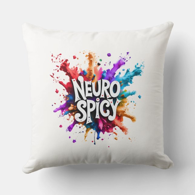 NEUROSPICY neurodiversiteit autisme adhd dyslexie Kussen (Achterkant)