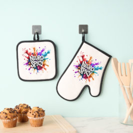 NEUROSPICY neurodiversiteit autisme adhd dyslexie Ovenwant & Pannenlap Set