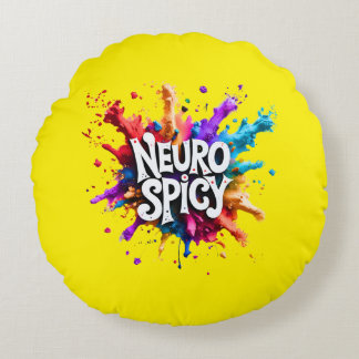 NEUROSPICY neurodiversiteit autisme adhd dyslexie Rond Kussen