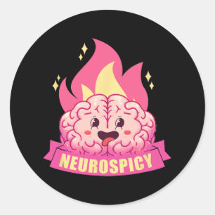 Neurospicy Neurodiversity ADHD ASS Autisme Kawaii  Ronde Sticker