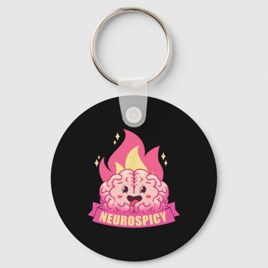 Neurospicy Neurodiversity ADHD ASS Autisme Kawaii Sleutelhanger (Voorkant)