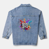 NEUROSPICY neurodiversity autism adhd dyslexia Denim Jacket (Achterkant)