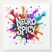 NEUROSPICY neurodiversity autism adhd dyslexia Glazen Onderzetter (Voorkant)