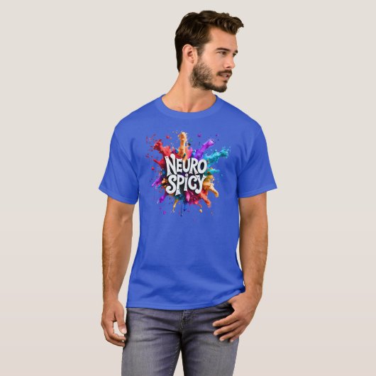 NEUROSPICY neurodiversity autism adhd dyslexia T-shirt (Voorkant volledig)