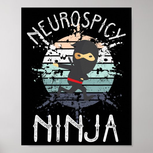 Neurospicy Ninja Autism Awareness Neurodiverse ADH Poster (Voorkant)
