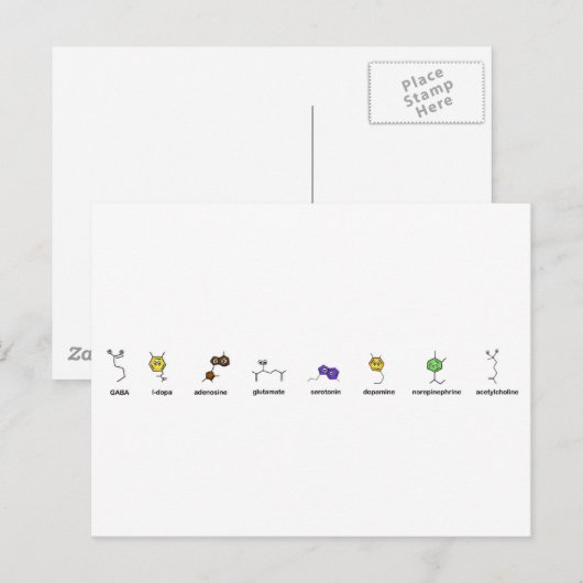 Neurotransmitter Parade Briefkaart (Voorkant / Achterkant)