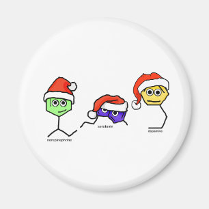 Neurotransmitters in Santa Hats Magneet