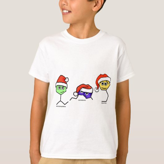 Neurotransmitters in Santa Hats T-shirt (Voorkant)