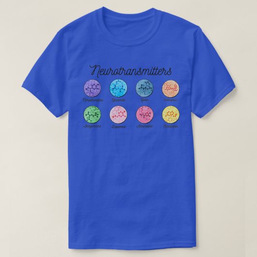 Neurotransmitters van het menselijk brein t-shirt (Design voorkant)
