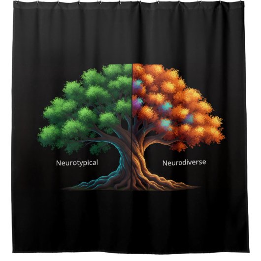 Neurotypical vs. Neurodiverse Douchegordijn (Voorkant)