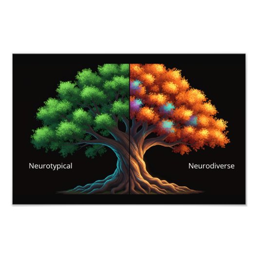 Neurotypical vs. Neurodiverse Foto Afdruk (Voorkant)