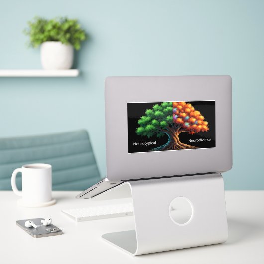 Neurotypical vs. Neurodiverse Sticker (Laptop op bureau)