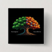 Neurotypical vs. Neurodiverse Vierkante Button 5,1 Cm (Voorkant)