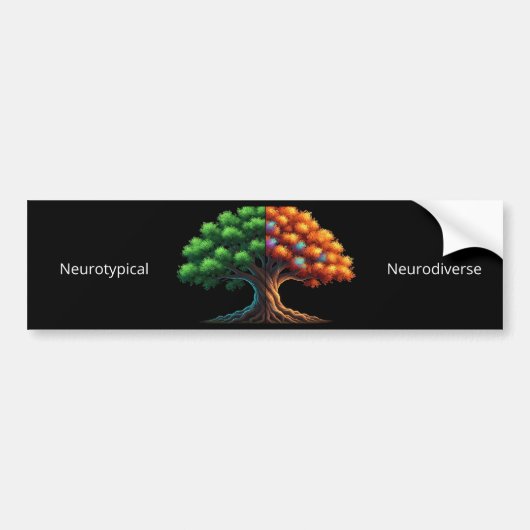 Neurotypisch vs. Neurodivers Bumpersticker (Voorkant)