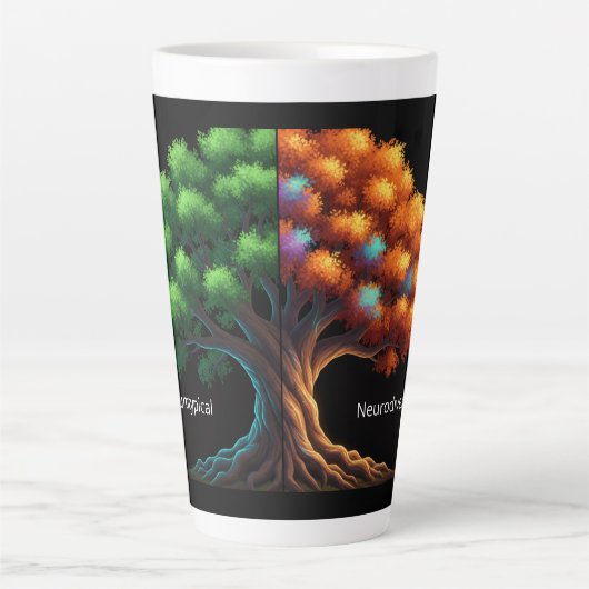 Neurotypisch vs. Neurodivers Latte Mok (Voorkant)