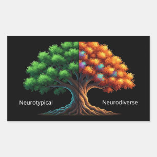 Neurotypisch vs. Neurodivers Rechthoekige Sticker