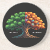 Neurotypisch vs. Neurodivers Zandsteen Onderzetter (Voorkant)