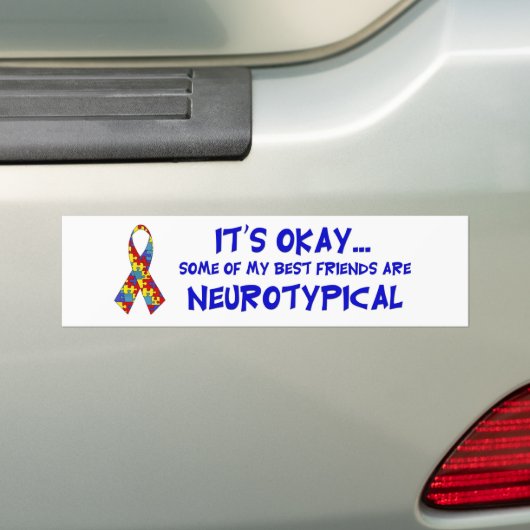 Neurotypische vrienden bumpersticker (Op auto)