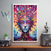 Neurowetenschap Psychedelische Kunst Poster