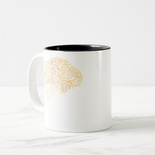 Neurowetenschap Superhuman Brain Gift Tweekleurige Koffiemok (Voorkant links)