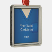 Neurse Doctor scrubs kerstblauw Premium 2 Metalen Ornament (Rechts)