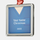 Neurse Doctor scrubs kerstblauw Premium 2 Metalen Ornament (Links)