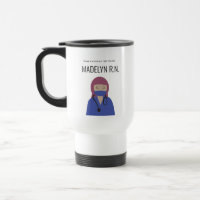 Neurse illustratie Blauwe struik en HIjab Dank u