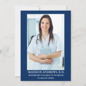 Neurse Lace Blue Afstudeerder Party - Uitnodiging  (Achterkant)