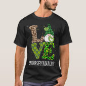 Neurse Manager Love St Patricks Day Gnome Leopard  T-shirt (Voorkant)
